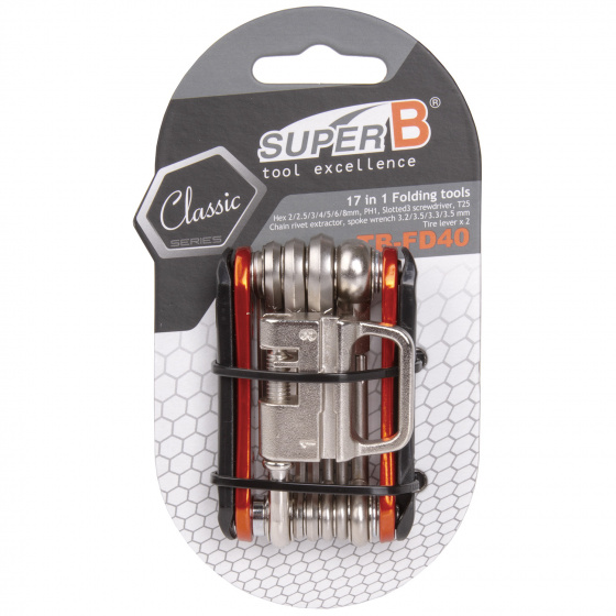 Mini Multi outils multitool TB-FD40 17 fonctions 73 x 45 mm acier inoxydable orange - Super B – Image 5