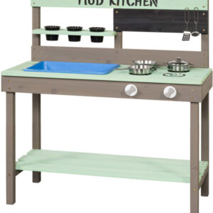 Toy kitchens Mud Jouer à la cuisine avec de l'eau Bac à sable en bois gris/vert - Swing King