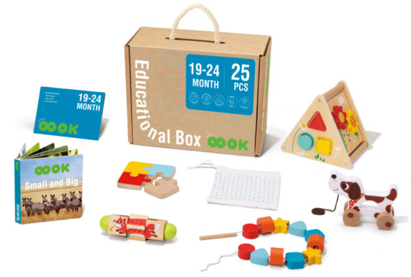Educational toys Coffre à jouets éducatif en bois 19-24 mois 25 pièces - Tooky Toy