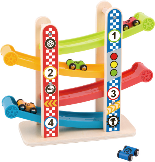 Jouets récréatifs Voie ferrée en bois avec voitures jouets 18 mois 5 pièces - Tooky Toy – Image 3