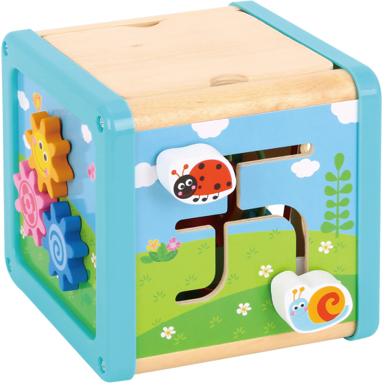 Jouets récréatifs Cube d'activités en bois 18 mois 6 pièces - Tooky Toy – Image 3
