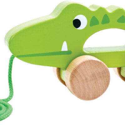 Jouets récréatifs Figurine à tirer Crocodile en bois 18 mois Vert - Tooky Toy