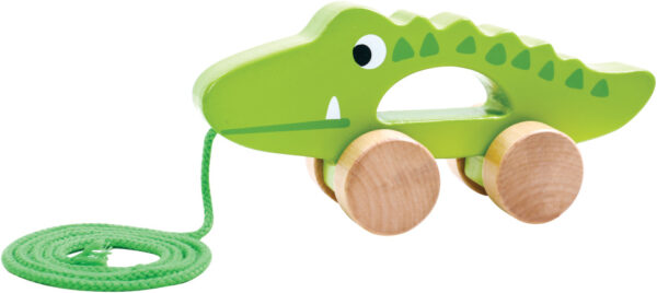 Jouets récréatifs Figurine à tirer Crocodile en bois 18 mois Vert - Tooky Toy