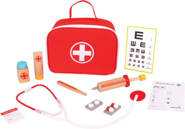 Doctor sets Little Doctor Jeu en bois rouge 11 pièces - Tooky Toy – Image 2