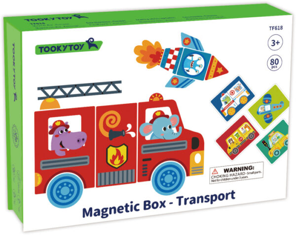 Educational toys Tableau magnétique en bois éducatif Transport 80 pièces - Tooky Toy – Image 5