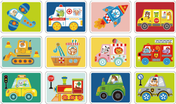 Educational toys Tableau magnétique en bois éducatif Transport 80 pièces - Tooky Toy – Image 4