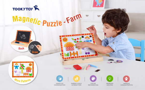 Educational toys Magnet éducatif et tableau noir Ferme 85 pièces - Tooky Toy – Image 4