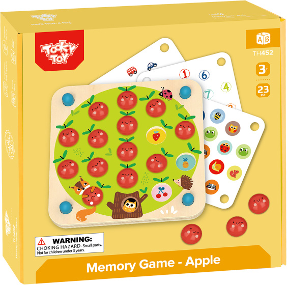 Educational toys Memory Apple Jeu de réflexion éducatif en bois 23 pièces - Tooky Toy – Image 4