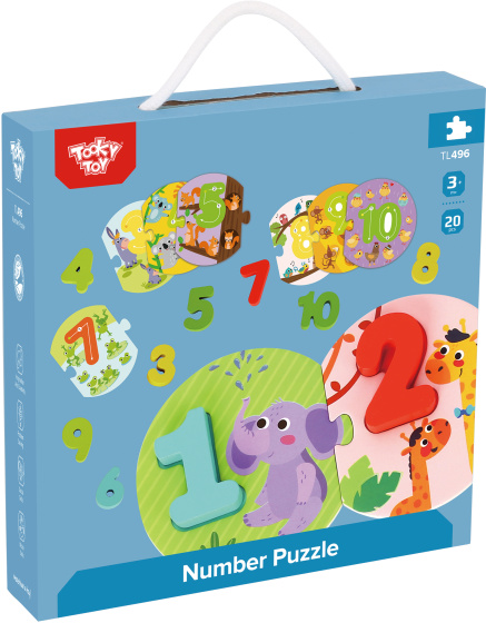 Educational toys Puzzle des chiffres Jouet éducatif en bois 20 pièces - Tooky Toy – Image 5