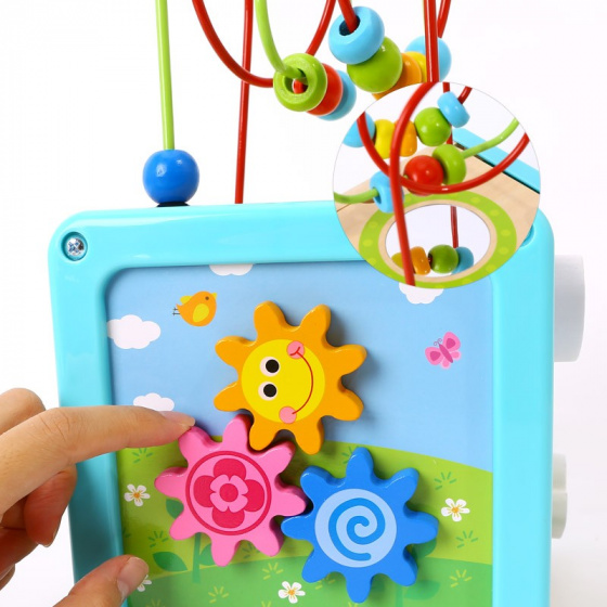 Jouets récréatifs Cube d'activités en bois 18 mois 6 pièces - Tooky Toy – Image 4