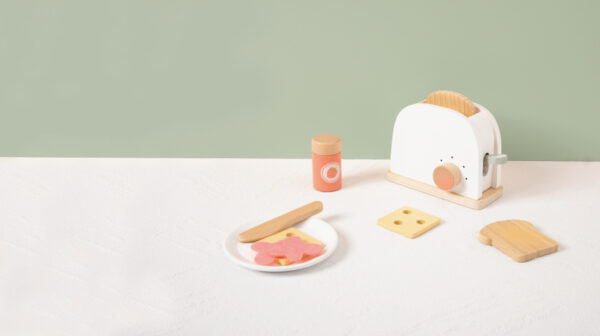 Toy kitchens Grille-pain en bois avec accessoires 9 pièces - Tooky Toy – Image 3