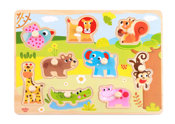 Educational toys Casse-tête éducatif en bois Animaux 10 pièces - Tooky Toy – Image 2