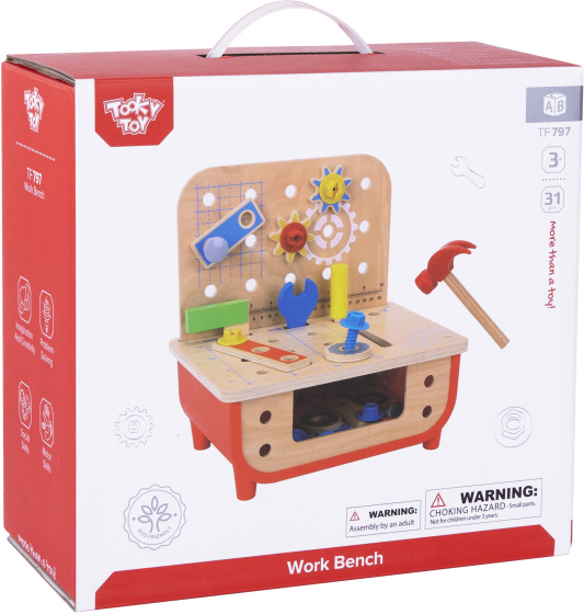 Toy workbenches Jouet éducatif en bois Établi 31 pièces - Tooky Toy – Image 4