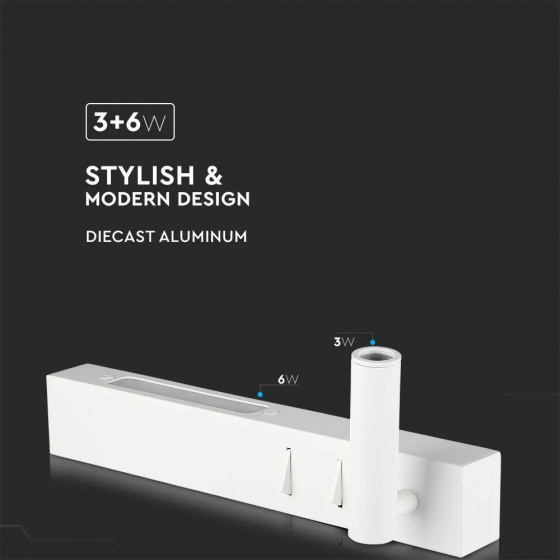 Appliques murales lampe murale VT-2953 led 30 cm 9W 3000K 680lm blanc - V-TAC – Image 2