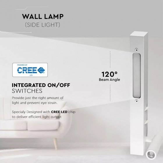 Appliques murales lampe murale VT-2953 led 30 cm 9W 3000K 680lm blanc - V-TAC – Image 11