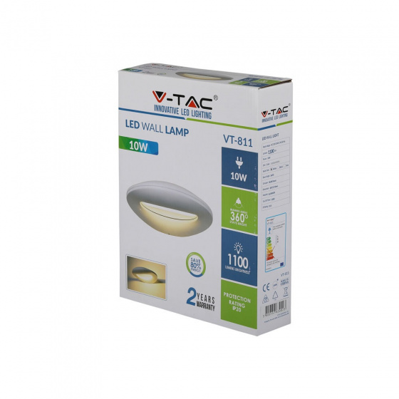 Appliques murales lampe murale VT-811 led 10W 3000K 1100 lm 30 x 21,5 cm blanc - V-TAC – Image 2