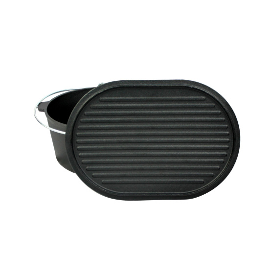 Casseroles Casserole Dutch Oven Fonte avec couvercle Ovale 9 L - Valhal – Image 9