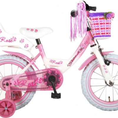 Children bikes Rose 14 Pouces 23,5 cm Fille Frein à rétropédalage Blanc/Rose - Volare