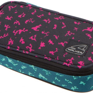 Etuis Classic Petrol trousse à crayons filles 21 x 10 cm polyester noir - Walker