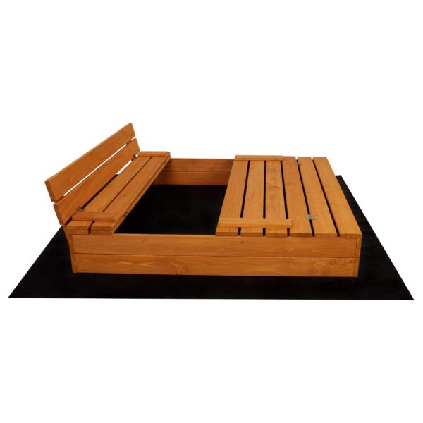 Bac à sable en bois Soroplay 120x120 cm avec housse et textile non tissé – Image 4
