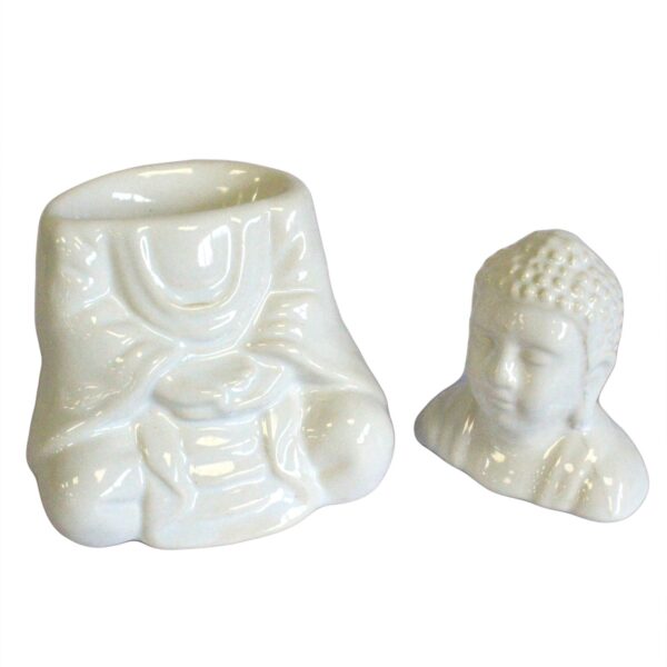 Brûleur à Huile Bouddha Assis - Blanc- Vendu par 1 – Image 3