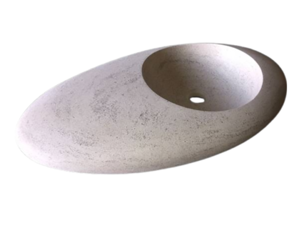 Vasque en pierre Galet - 70 x 40 x 12 - Charmot Doré Adouci - COMPTOIR DES PIERRES