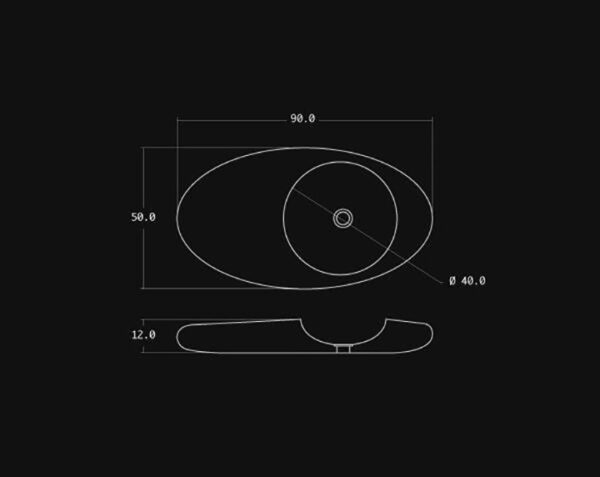 Vasque en pierre Galet - 90 x 50 x 12 - Charmot Doré Adouci - COMPTOIR DES PIERRES – Image 4