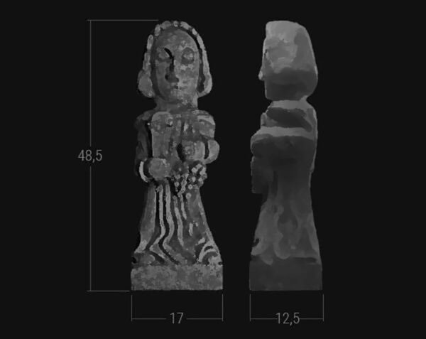 Statue Saint-Vincent - Moyen format (48,5 x 17 x 12,5) - Charmot Clair Adouci - COMPTOIR DES PIERRES – Image 4
