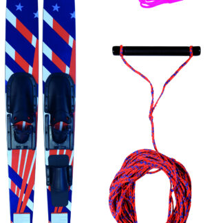 Ensemble complet de ski nautique Nautilo pour débutants - ski nautique comprenant corde de traction et triangle