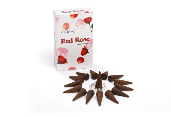 Cônes d'encens Rose Rouge- Vendu par 1 – Image 3