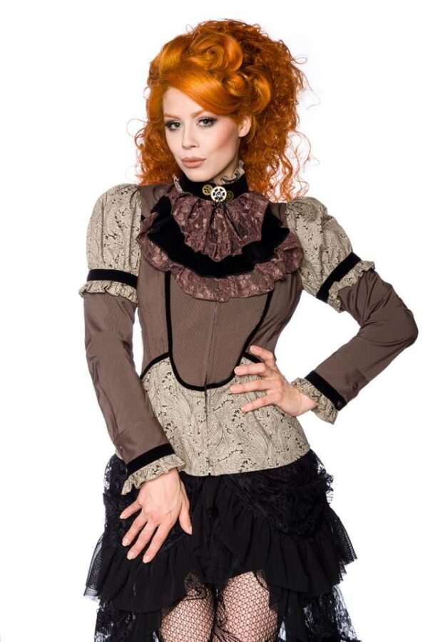 Chemisier Jabot - marron/beige - S-Atixo