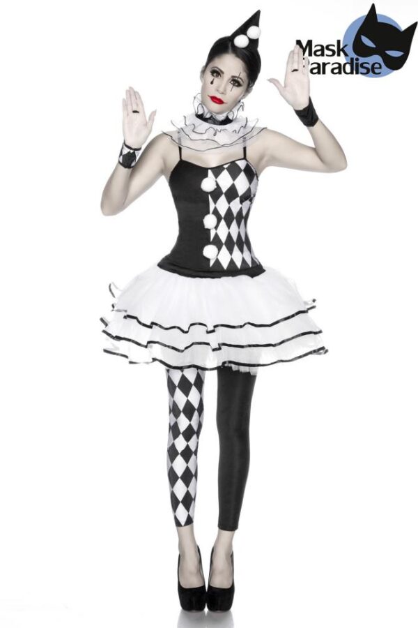 Déguisement Arlequin - noir/blanc - L-Mask Paradise
