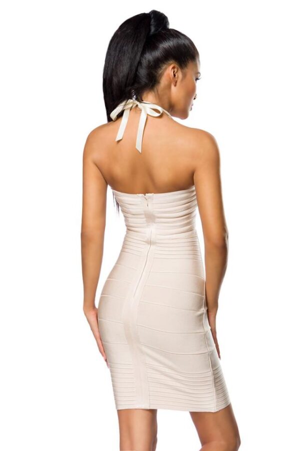 Robe Forme Bandage sans Bretelles - peau - L-Atixo – Image 2