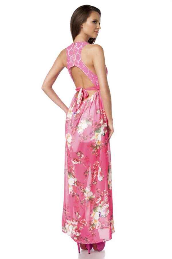 Robe longue - rose/motif - L(D38)-Atixo – Image 2