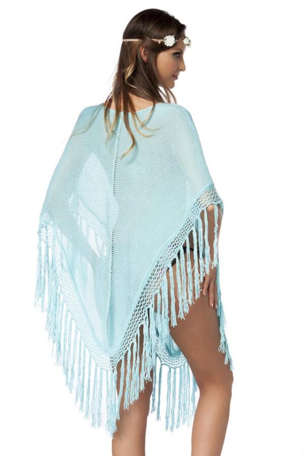 Poncho tricoté - bleu - XS-Atixo – Image 2