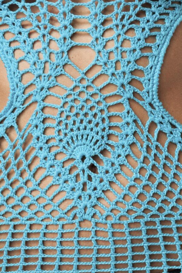 Robe au crochet - bleu - L (D36)-Atixo – Image 3
