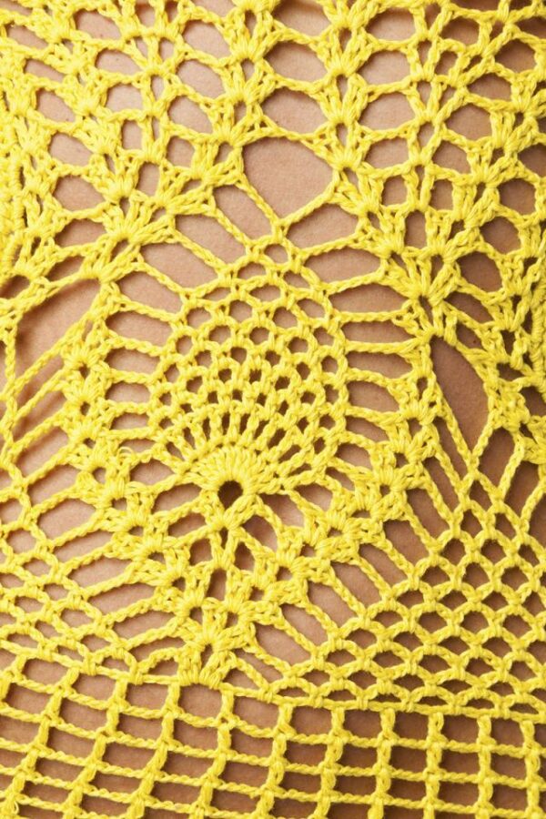 Robe au crochet - jaune - XL(D38)-Atixo – Image 3
