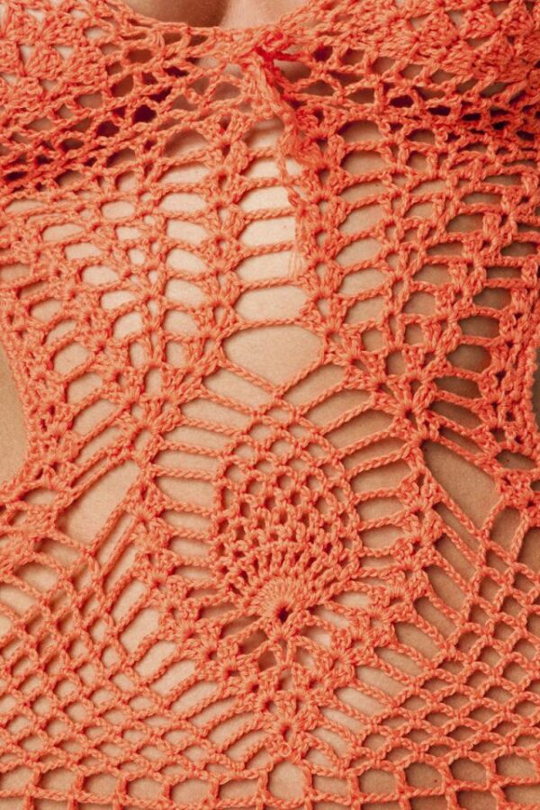 Robe au crochet - abricot - M (D34)-Atixo – Image 3