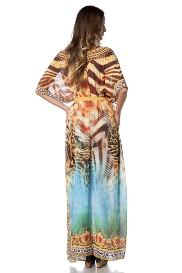 Caftan premium avec strass - léopard/tigre - OS-Atixo – Image 2