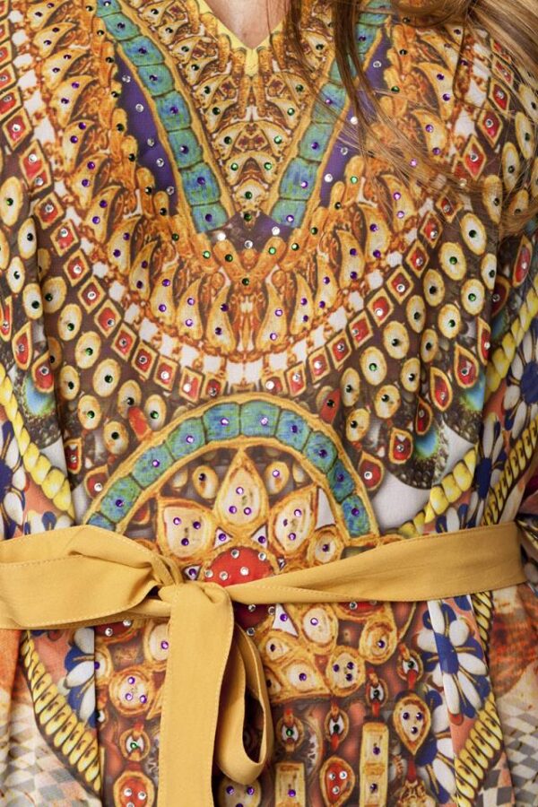 Caftan premium avec strass - léopard/tigre - OS-Atixo – Image 3