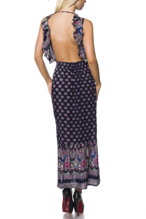 Robe longue - bleu/motif - L-Atixo – Image 2