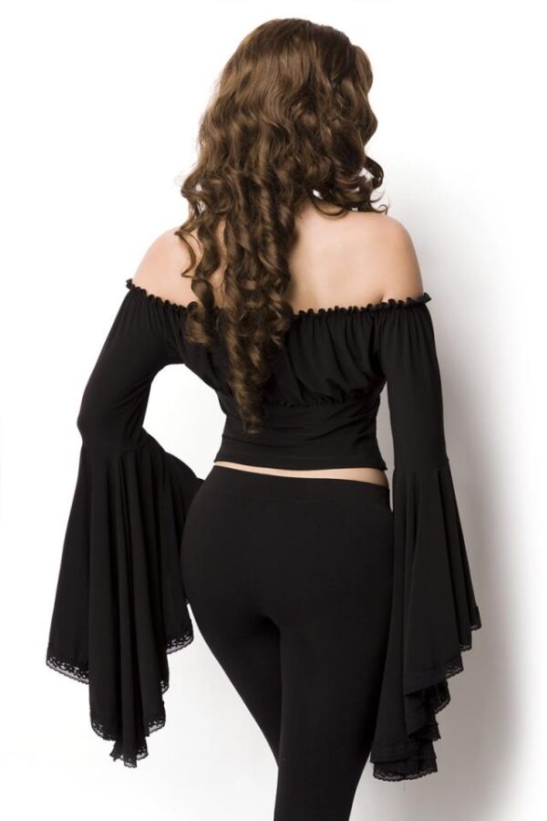Blouse Pirate à manches évasées - noir - 2XL-Atixo – Image 2