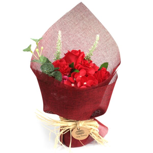 Bouquet De Fleurs De Savon Debout - Rouge- Vendu par 1