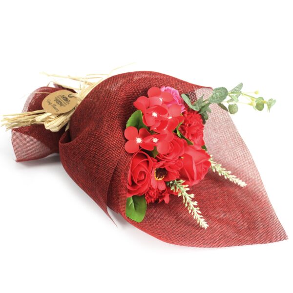 Bouquet De Fleurs De Savon Debout - Rouge- Vendu par 1 – Image 2