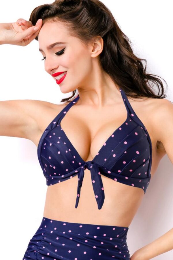 Haut de bikini rétro - bleu - S-Atixo
