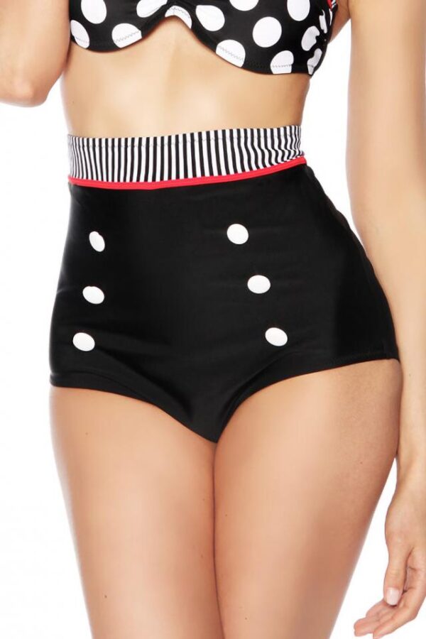 Slip de bikini vintage - noir/blanc/rouge - S-Atixo