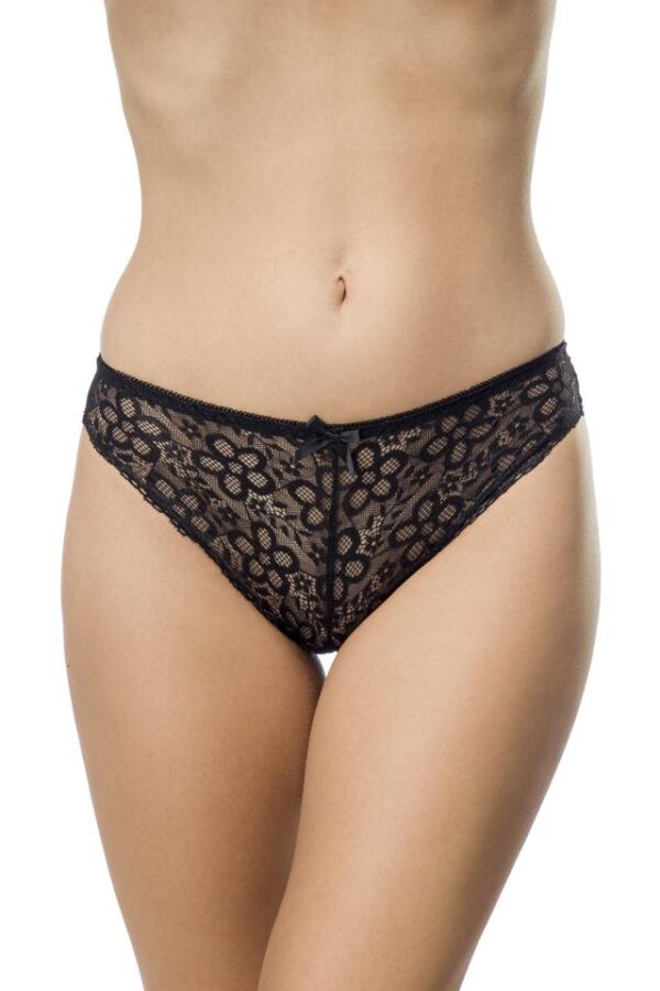 Culotte en dentelle avec ruban décoratif - noir - ML- – Image 3