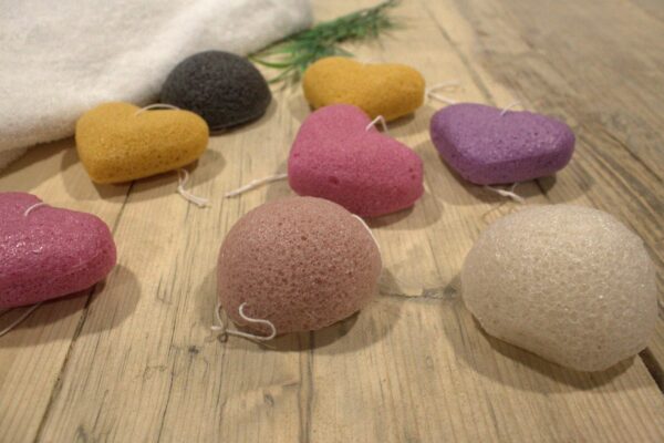 Éponge Konjac Coeur - Rose- Vendu par 1 – Image 4