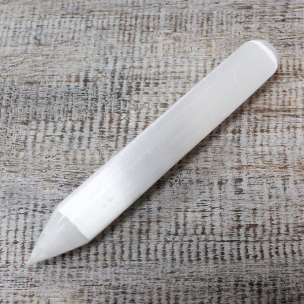 Baguette de sélénite - 16 cm (pointe à une extrémité)- Vendu par 1