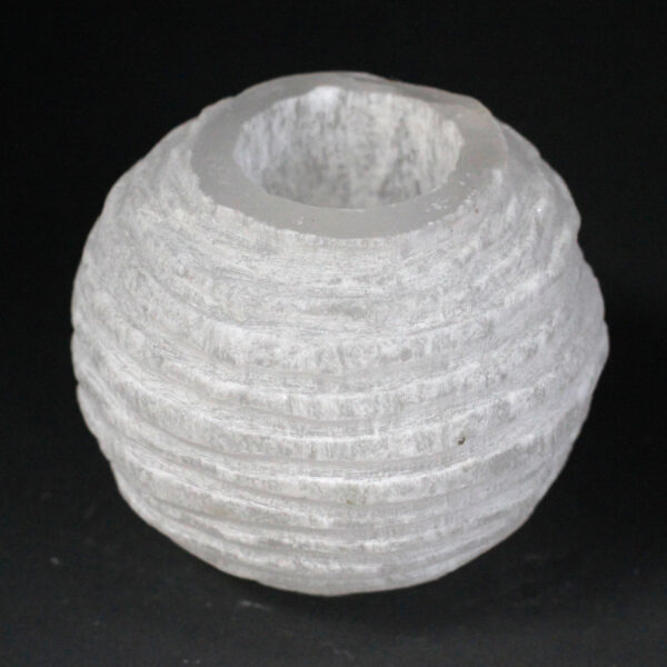 Bougeoir Boule de Neige en Sélénite - 8 cm- Vendu par 1